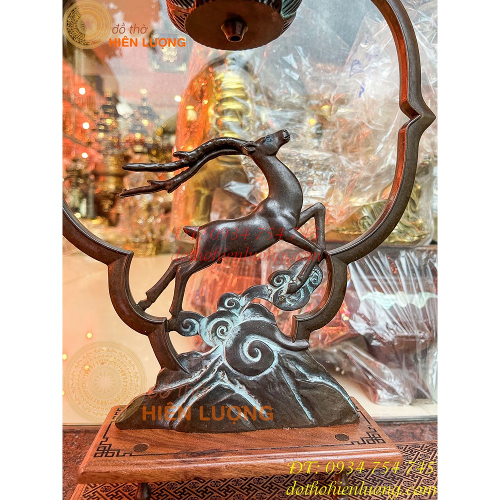 Lư Xông Trầm Treo Hươu Bằng Đồng