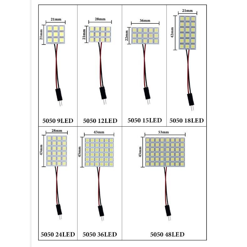 Bộ Đèn Led Kevanly T10 C5W Cob 9 / 12 / 24 / 36 / 48smd Ánh Sáng Trắng Cho Xe Hơi Chất Lượng Cao