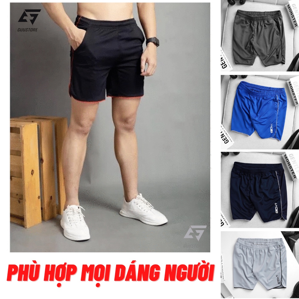 Quần đùi thể thao nam 𝗛𝗔̀𝗡𝗚 𝗩𝗡𝗫𝗞 Short nam tập gym ECHT vải co giãn, thấm hút mồ hôi tốt