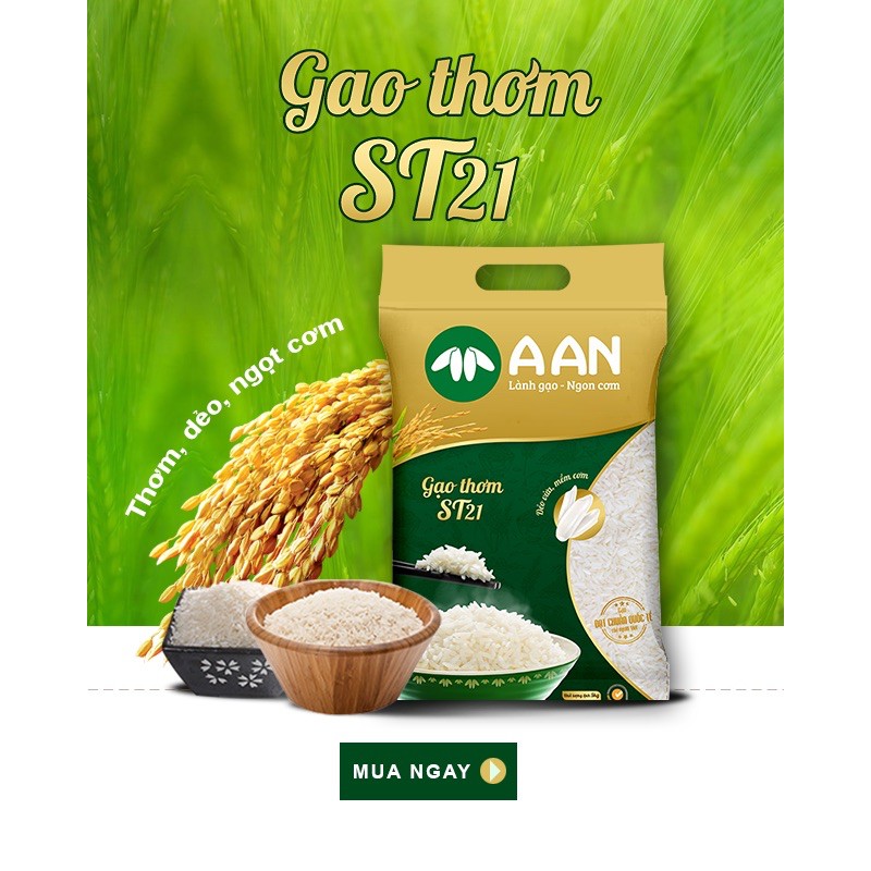 5kg Gạo A An Thơm ST21 ( Dẻo )