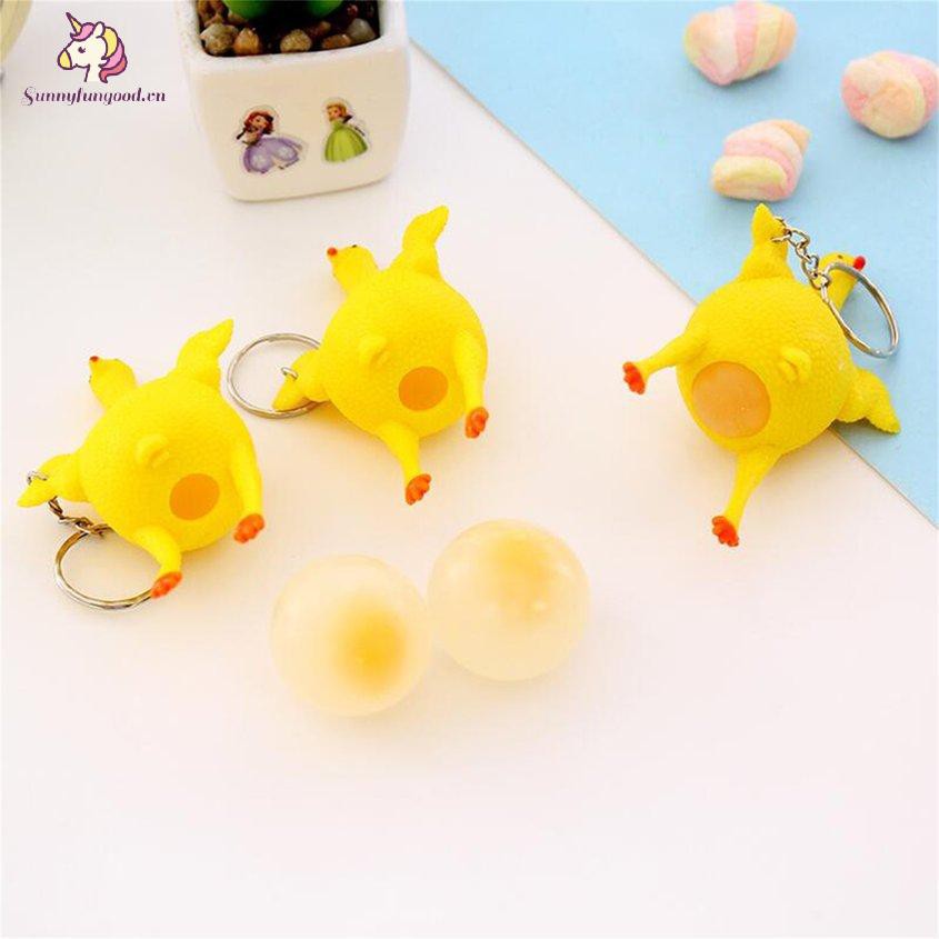 Đồ chơi bóp giảm căng thẳng thiết kế hình con gà đẻ trứng vui nhộn