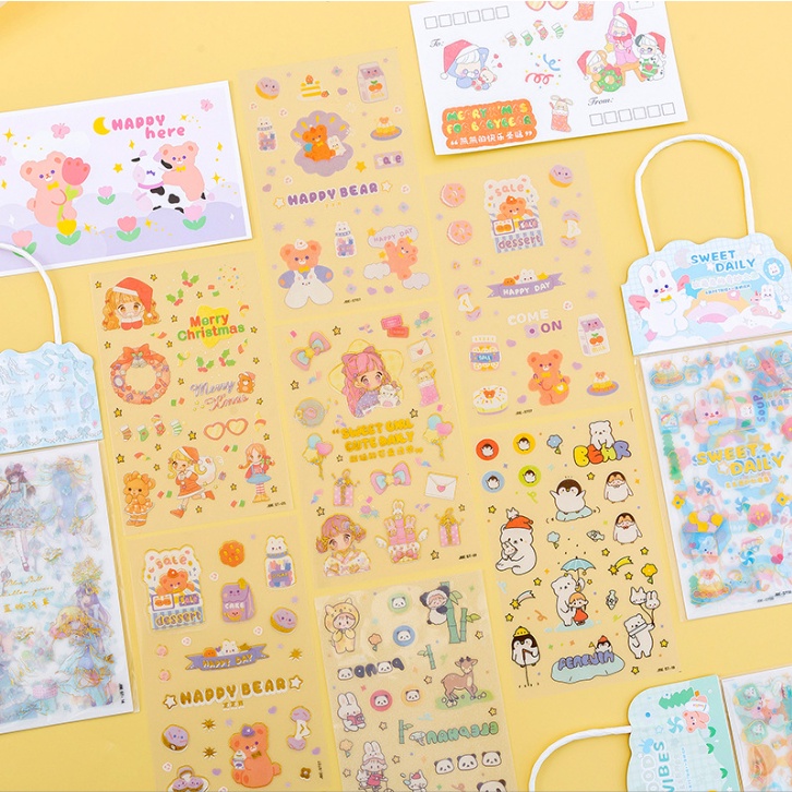 Bộ 4 sticker Miếng Dán Hoạt Hình Dễ Thương Đồ Chơi Cho Bé