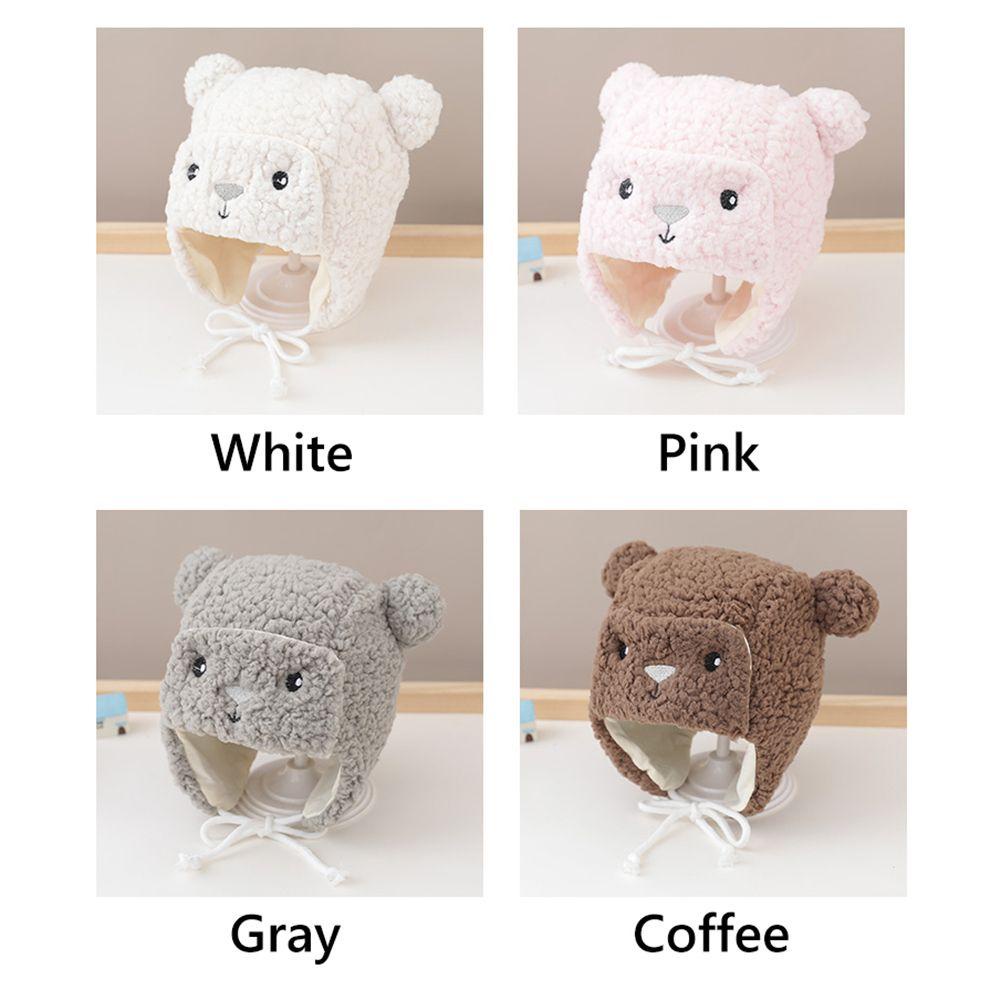 Mũ Giữ Ấm Tai Mềm Mại Họa Tiết Hoạt Hình Cho Bé 3-16 Tháng Tuổi