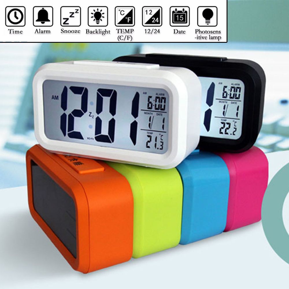 Đồng hồ báo thức điện tử có đèn LED và màn hình hiển thị nhiệt độ -dc2998