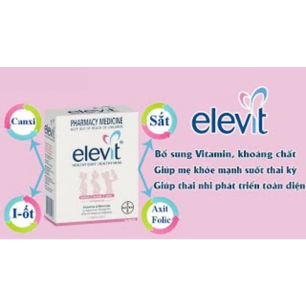 Vitamin cho bà bầu elevit chính hãng bayer úc 100 viên shop rambo kids - ảnh sản phẩm 7