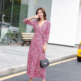 Đầm maxi cổ tim tay lỡ phong cách Hàn Quốc thanh lịch dành cho nữ