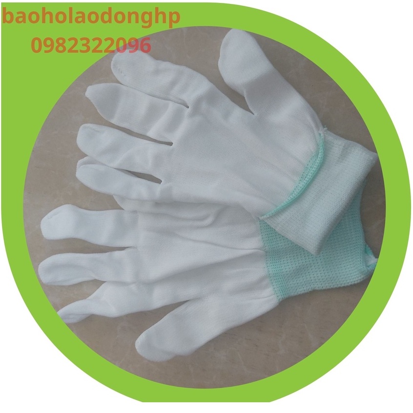 Găng Tay Bảo Hộ Lao Động Bao Tất Tay Sợi Mút Không Phủ PU Màu Trắng Có Bán Buôn