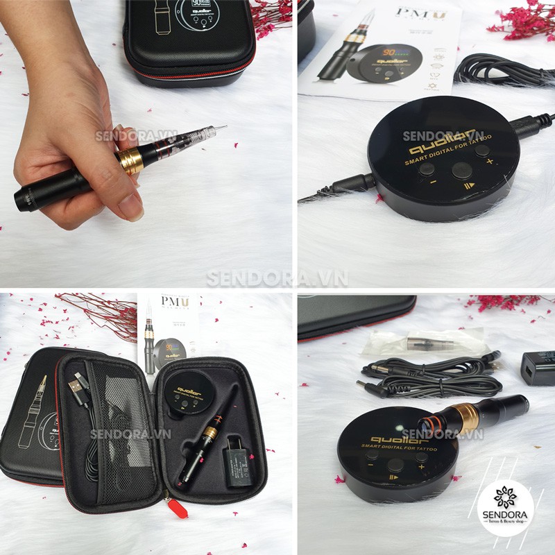 Máy phun xăm kỹ thuật số mini kim lò xo PMU-03, Máy phun môi kỹ thuật số Sendora