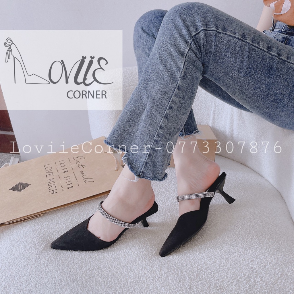 SỤC THỜI TRANG LOVIIECORNER - DÉP CAO GÓT BÍT MŨI NHỌN - GUỐC NỮ QUAI NGANG 5 PHÂN D220931