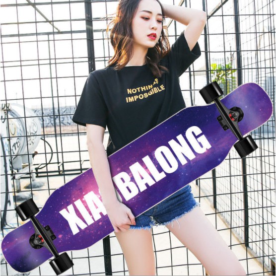 Ván trượt longboard thể thao kích thước dài 107 cm gỗ phong ép 7 lớp