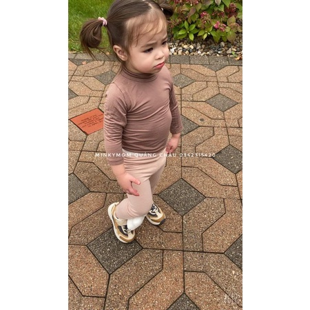 [Áo Mẹ+Con 110-130] Áo Cổ 3 Phân Thun Lạnh Minkymom