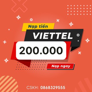 Nạp 3s thẻ viettel 200