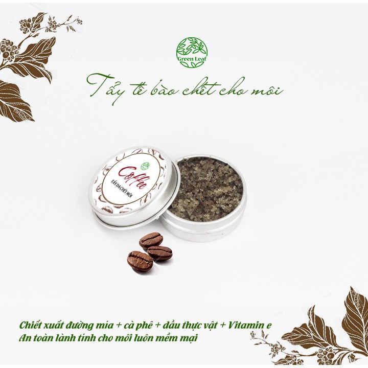 Tẩy Da Chết Môi GREEN LEAF chiết xuất cà phê 15g | BigBuy360 - bigbuy360.vn