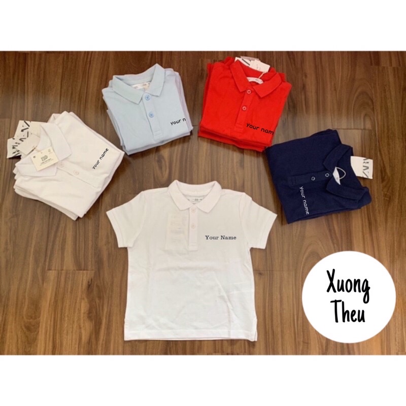 Áo Polo trẻ em thêu theo yêu cầu, Polo em bé, Polo bé trai, bé gái , Áo thun có cổ ngắn tay