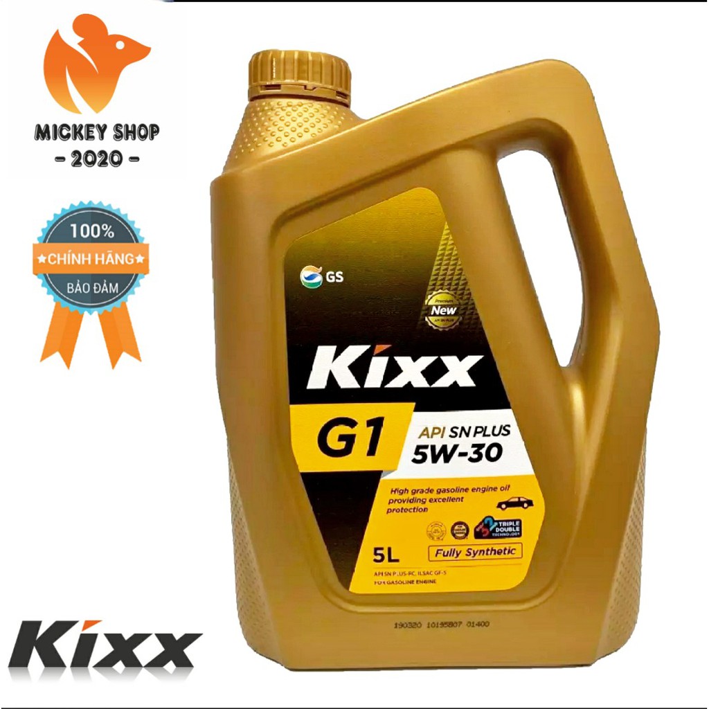 [ CAO CẤP ] Kixx G1 – Dầu động cơ xăng Kixx G1 API SN PLUS 5W30 - 10W40 ( 5L ) - CHÍNH HÃNG