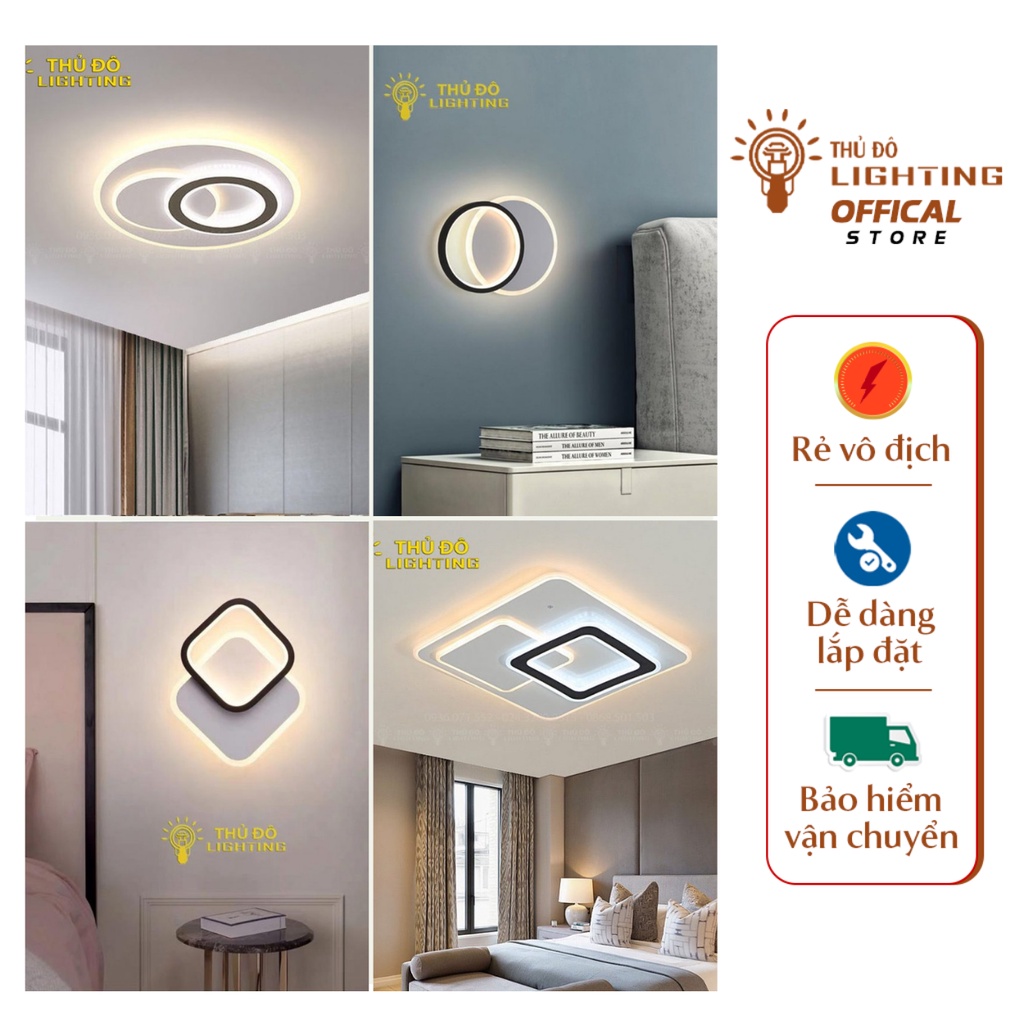 Đèn Mâm Ốp Trần Trang Trí Phòng Khách Phòng Ngủ 830 THỦ ĐÔ LIGHTING Có Điều Khiển