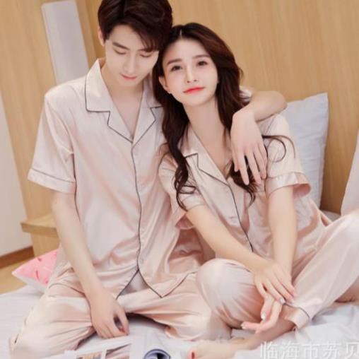 Đồ Ngủ Lụa Satin Cao Cấp 💫 Đồ Đôi Mặc Nhà Nam Nữ 💫 IVY107 sexy Đẹp 💝