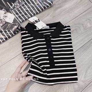 Váy kẻ cotton len