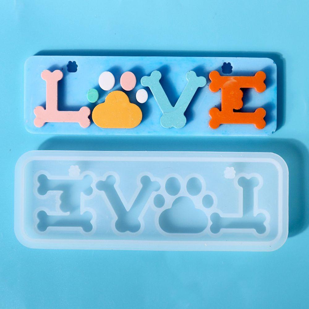 Khuôn Silicone Đổ Epoxy Resin Làm Bảng Hiệu Cửa Hình Chữ Cái / Ngôi Nhà Cún / Chữ Love