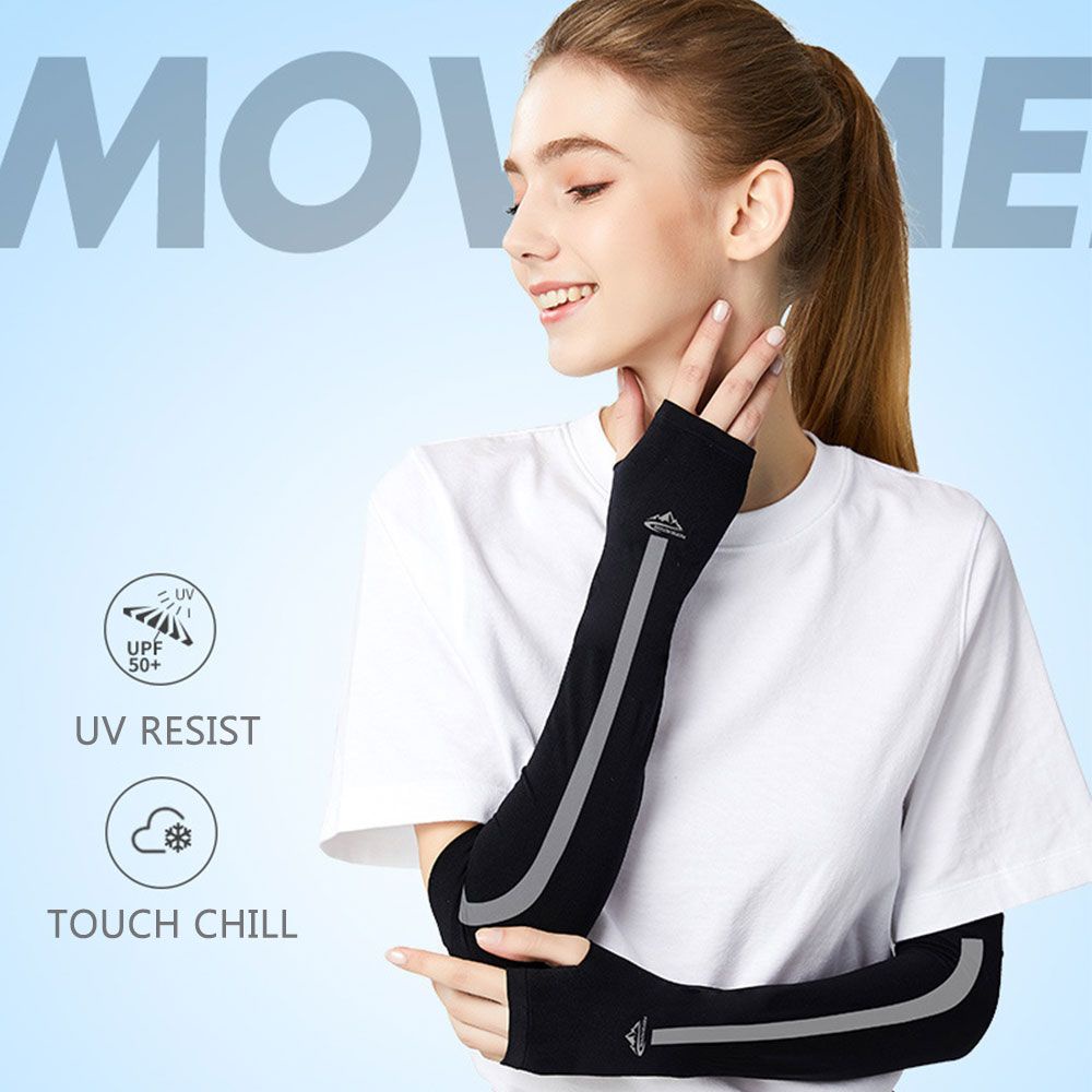 MUVAKO Găng Cánh Tay Chống Nắng UV Bằng Vải Mát Nhiều Màu Sắc Khi Chạy Bộ/Chạy Xe Mùa Hè