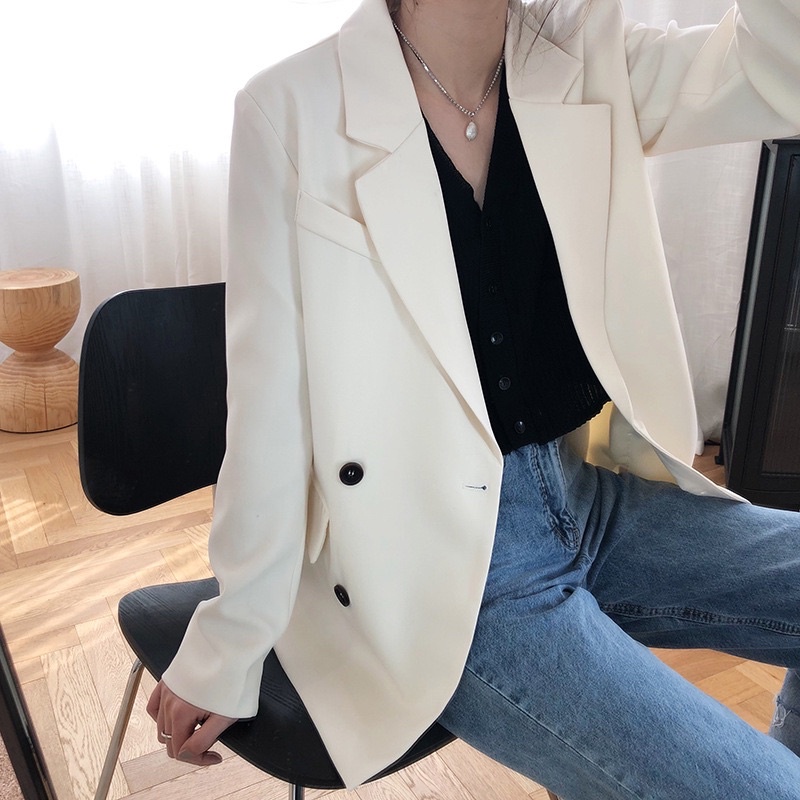 [HÀNG CÓ SẴN] AK004 - Áo khoác blazer basic 4 khuy phong cách Hàn Quốc