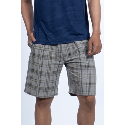 Quần short lưng thun nam kẻ sọc caro dáng Regular fit Novelty 1811740