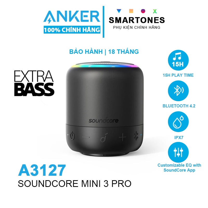 [Anker Việt Nam] LOA BLUETOOTH ANKER SOUNDCORE MINI 3 PRO - A3127 bảo hành 18 tháng