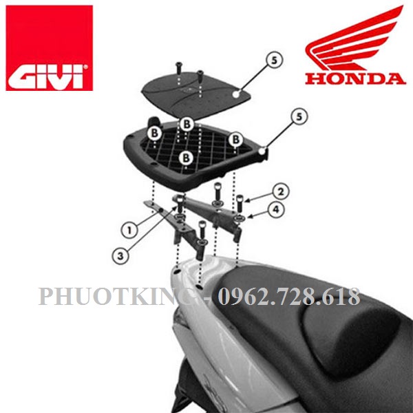 Thùng xe máy PCX - Thùng Givi cho xe PCX nhiều mẫu