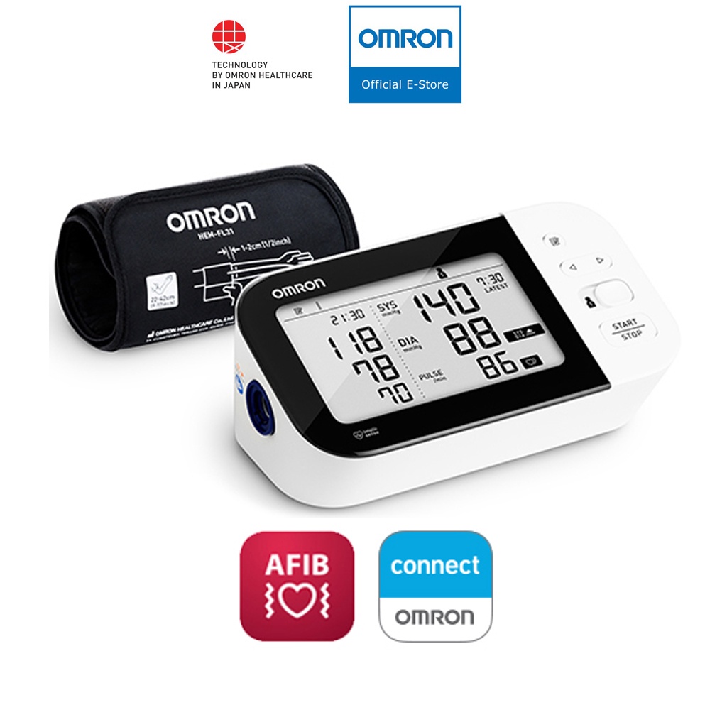 MÁY ĐO HUYẾT ÁP CẢNH BÁO ĐỘT QUỴ OMRON HEM 7361T | KẾT NỐI BLUETOOTH VỚI ĐIỆN THOẠI - BẢO HÀNH 5 NĂM