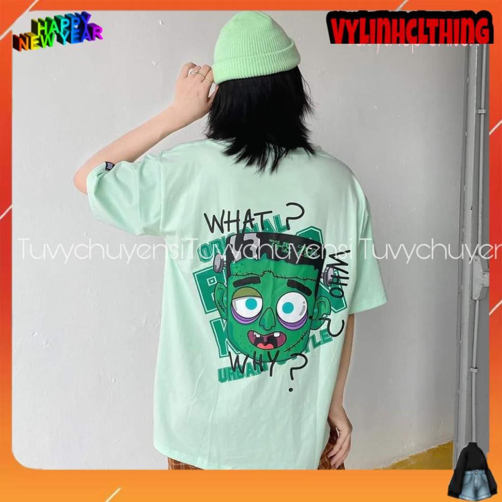 Áo Thun MẶT XANH KHÙ KHỜ IN 3D Form Rộng Unisex Nam Nữ TEEN Cực HOT