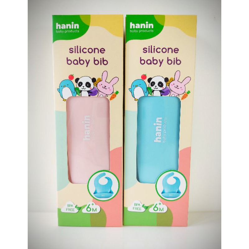 Yếm Máng Ăn Dặm Silicon Hanin Baby chính hãng - Siêu mềm, dày dặn , an toàn cho bé
