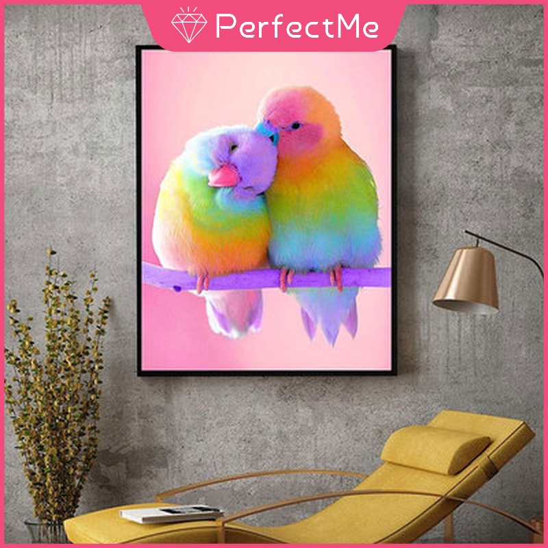 Set tranh đính đá 5D DIY hình hai chú chim 30*40