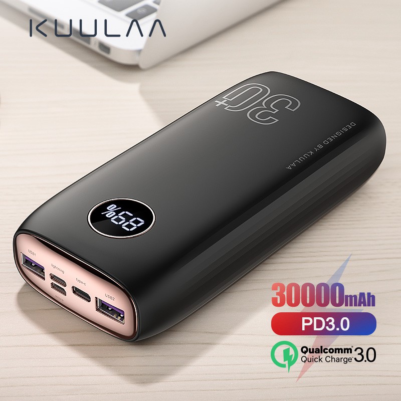 Sạc Dự Phòng Kuulaa Usb Loại C Pd 3.0 Chất Lượng Cao 30000mah