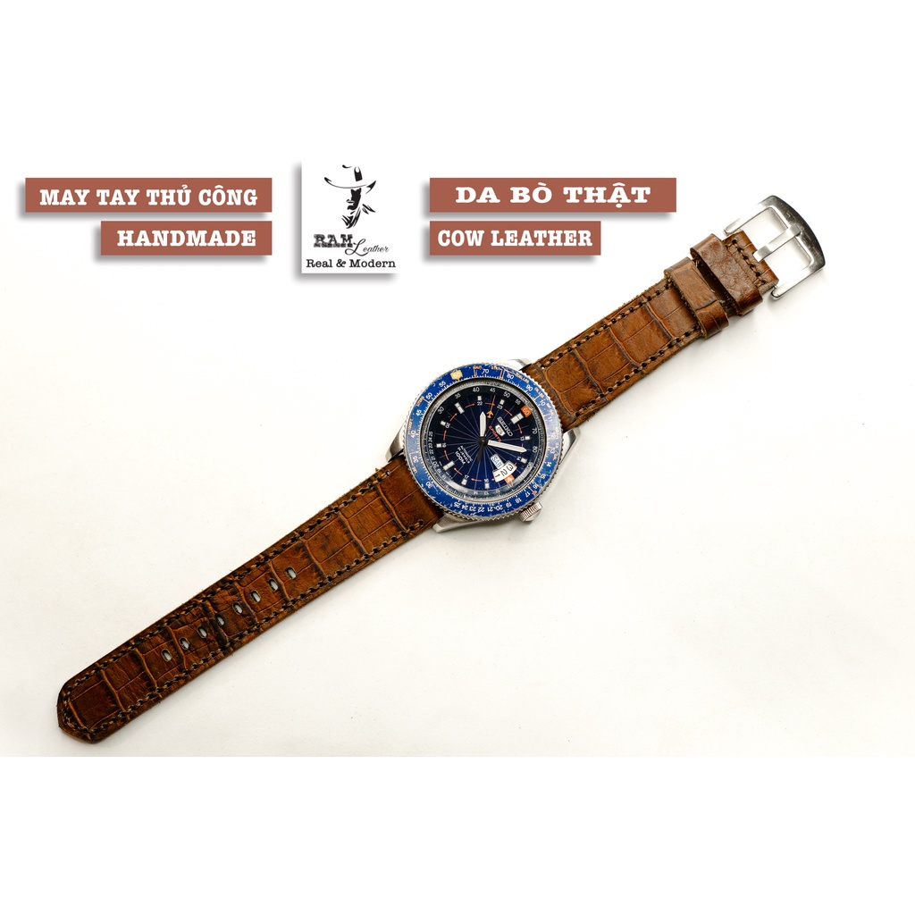 Dây đồng hồ RAM Leather vintage CITIZEN da bò thật - Chính hãng RAM Leather