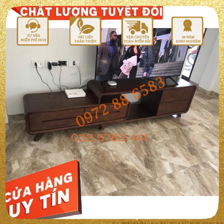 Kệ tivi chân rút cuốn góc 4 ngăn kéo gỗ sồi Nga KT10 giá gốc tại xưởng - kệ ti vi