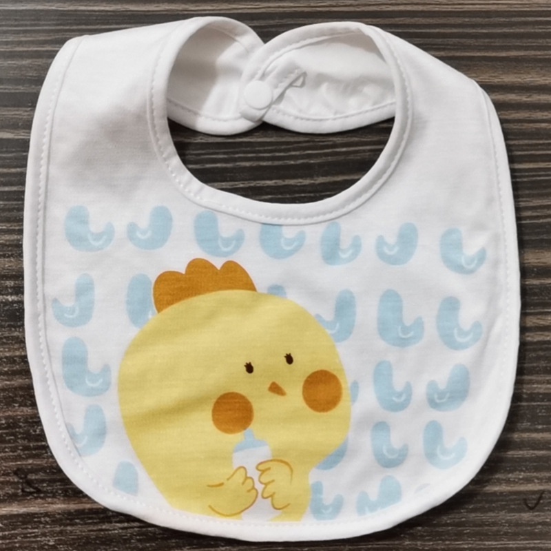 Yếm Ăn Cotton Chống Nước Có Nút Chống Bẩn Cho Bé Sơ Sinh