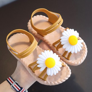 GIÀY SANDAL QUAI DÁN CHO BÉ GÁI SIÊU ÊM CHÂN CHẤT LIỆU CAO SU MỀM HÌNH HOA CÚC VỠ