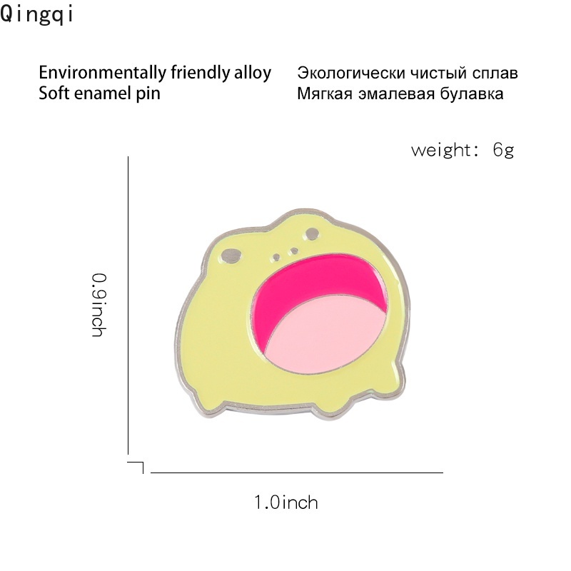 Huy hiệu cài áo Miss Zoe hình chú ếch mở miệng dễ thương bằng hợp kim tráng men làm quà tặng sưu tầm cho bạn bè