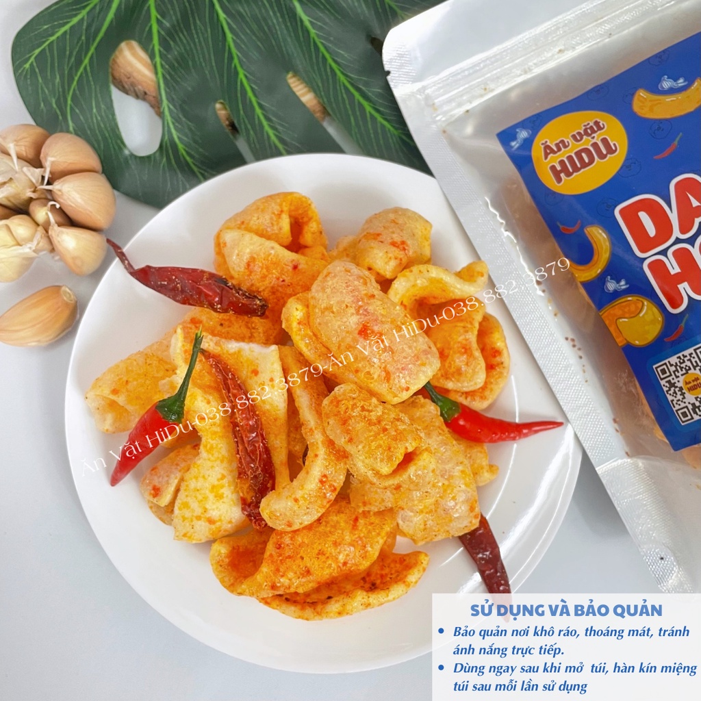 Da heo chiên giòn cháy tỏi HiDu 80gr