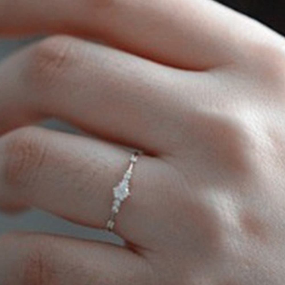 Nhẫn Đính Hôn Đính Đá Nhân Tạo Phong Cách Hàn Quốc Cho Nữ