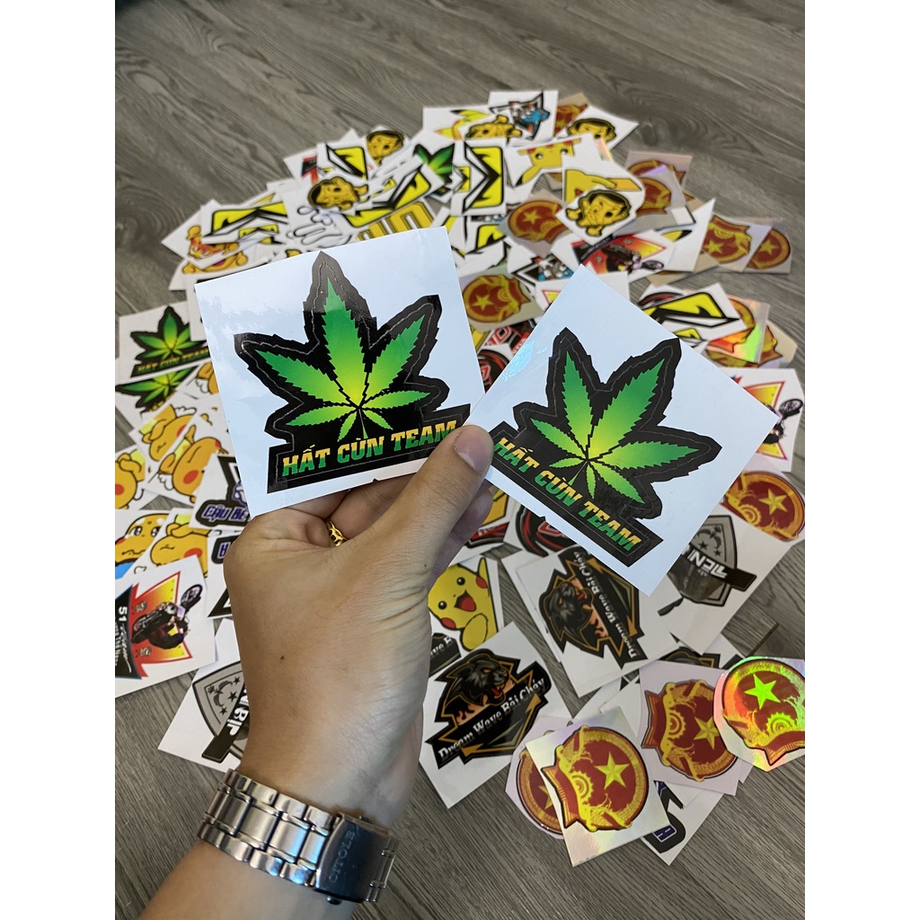 Tem Sticker Cỏ Ba Lá - 3Lớp cao cấp chống bong phai màu ! ( giá 1c )