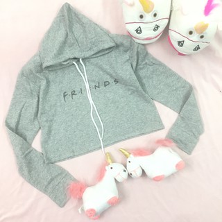 [Ảnh thật] Hoodie croptop (38-53kg). áo croptop hoodie. firends