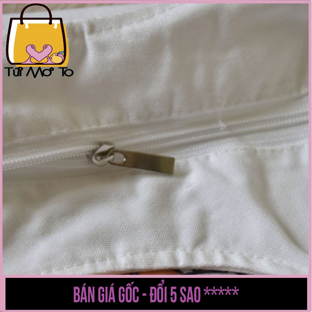 Túi tote, túi vải canvas, có khóa kéo in họa tiết SW - Săn Nón Đẹp