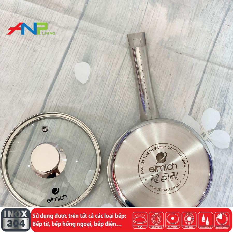 Quánh Inox Chống Dính 3 lớp đáy liền Trimax EL-3783 size 14cm