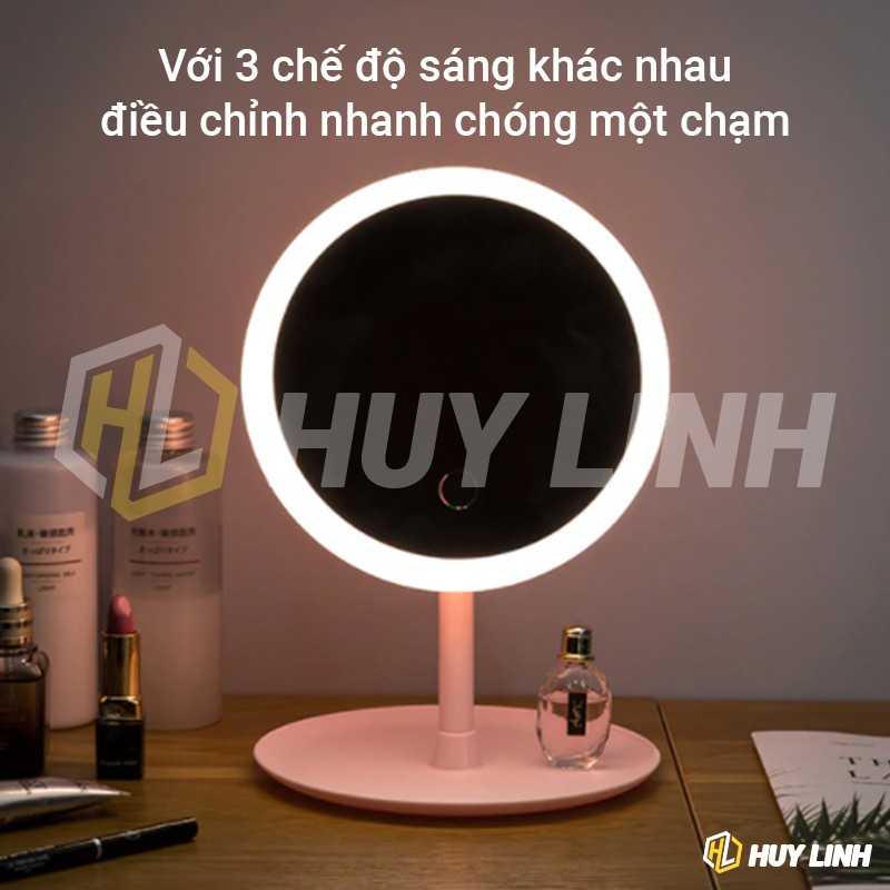 Gương trang điểm đèn led 3 chế độ sáng tắt mở cảm ứng - Sử dụng điện sạc Led Makeup Light Mirror 3 Mode HL236