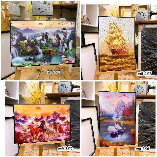 Khung tranh canvas treo tường trang trí phòng khách, cửa hàng ( tranh kèm khung y hình )