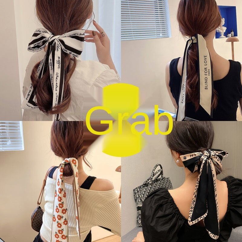 Dây Buộc Tóc Vải Lụa Ruy Băng Thắt Nơ Ruy Băng Dài Kiểu Hàn Quốc Thời Trang Cho Nữ