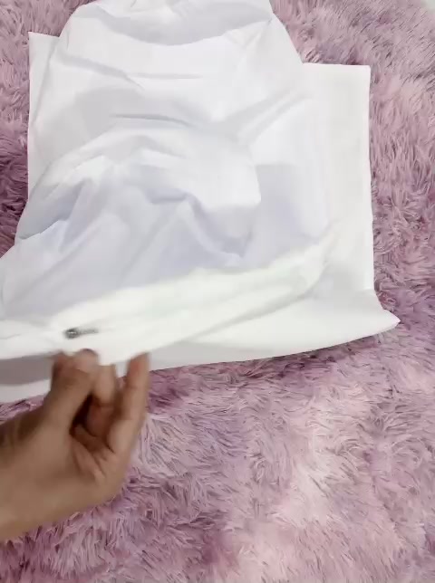 Vỏ ruột gối trắng nhồi bông gòn có khoá kéo bảo vệ sức khoẻ