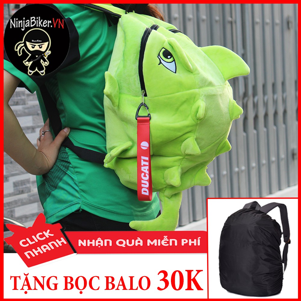 Balo khủng long Màu Xám TẶNG bọc balo đi mưa (Chọn Bọc Balo theo sở thích)