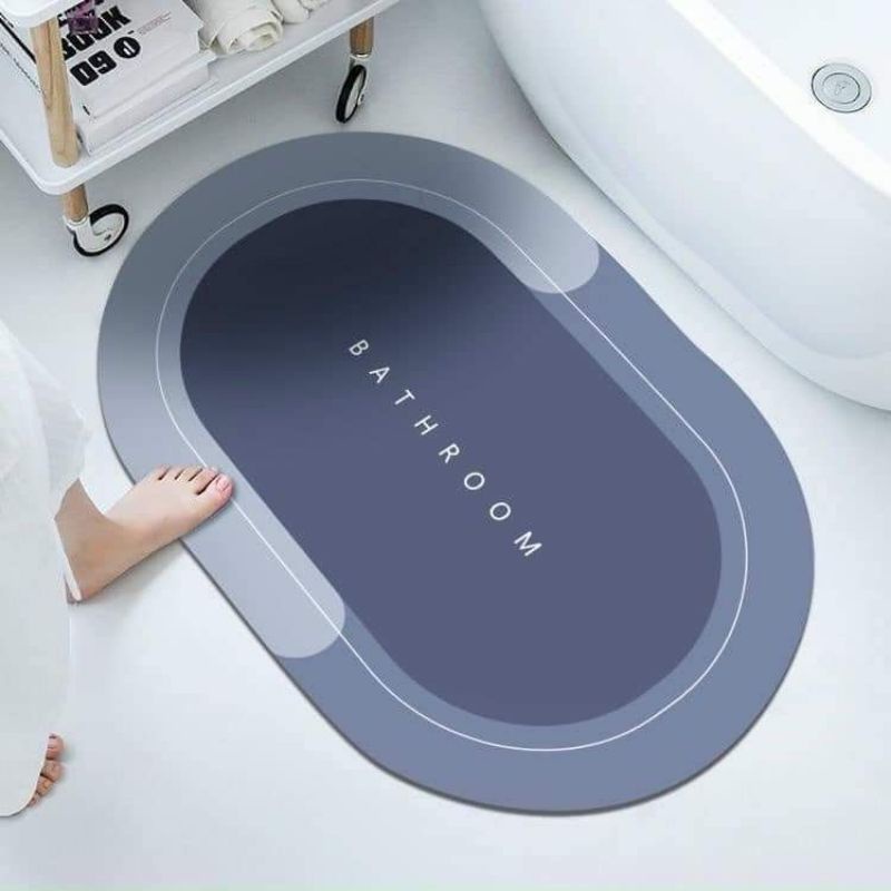 Thảm Lau Chân Silicon Đế Cao Su Cao Cấp Chống Trơn Trượt Siêu Thấm Hút Trải Sàn Phòng Khách Nhà Tắm